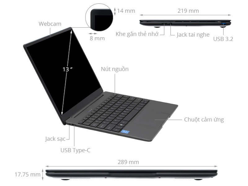 Laptop CHUWI GemiBook J4125/8GB/256GB/Win10